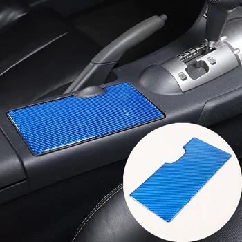 Для Mitsubishi Eclipse 2006-2011 синяя наклейка на боковую панель центрального переключения передач из мягкого углеродного волокна, аксессуары для модификации интерьера