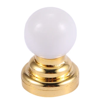 1: 12 Кукольный дом Миниатюрный Глобус Белый Потолочный светодиодный светильник с батареей