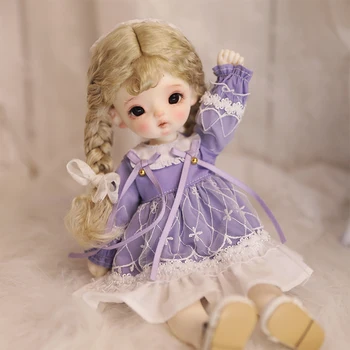 1/6 BJD платье + заколка для волос Кукла милый многоцветный фиолетовый комплект платьев для 1/6 BJD SD DD 1/6 Blyth аксессуары для кукол