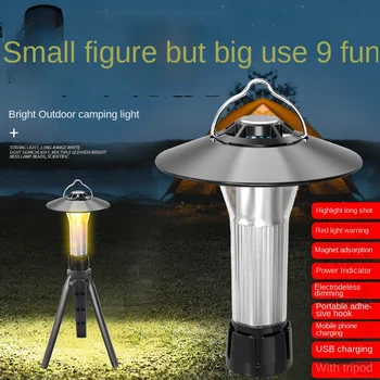 1-8 шт. Перезаряжаемый фонарь для кемпинга, Портативный фонарь для кемпинга на открытом воздухе, магнит, Аварийный светильник, Подвесной светильник для палатки, Мощная рабочая лампа