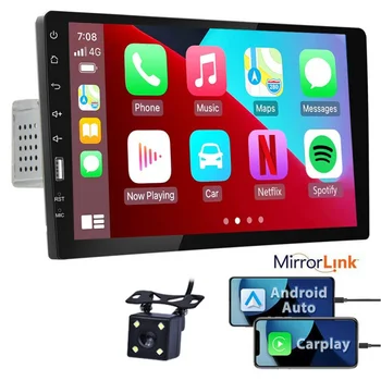 1 Din Автомобильный аудио CarPlay Android Auto Multimedia MP5 Player, 9-дюймовый сенсорный экран, Автомобильное радио, стерео, Зеркальная связь Bluetooth