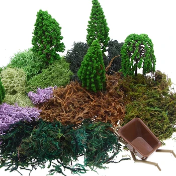 1 пакет Искусственных зеленых растений, Миниатюрная модель Мха, травы, Мини-пейзаж, искусственный цветок, поделки своими руками для декора кукольного дома, Аксессуары