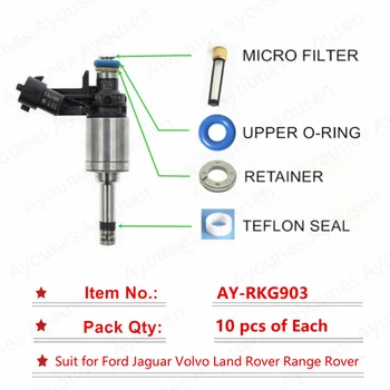 10 комплектов/40 штук Комплект для ремонта инжектора GDI 0261500105 8W93-9F593-AD для Jaguar Range Rover 5.0L V8 (AY-RKG903)