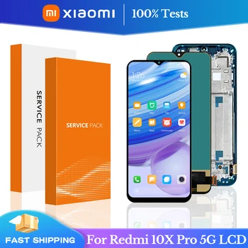 100% Тестовый Дисплей Для Xiaomi Redmi 10X PRO 5G M2004J7BC ЖК-дисплей с сенсорным экраном и Цифровым Преобразователем В Сборе Для Redmi 10X PRO 5G ЖК-дисплей