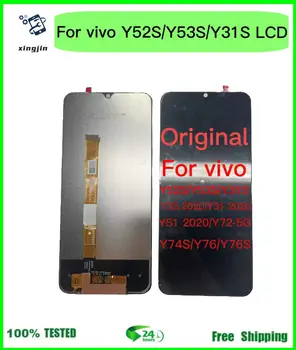 100% Тестовый Экран Для VIVO Y52s Y53s Y31s Y72 5g Y74s Y76 Y76s ЖК-дисплей Сенсорная панель Дигитайзер Датчика В Сборе Для Vivo Y35 Y31