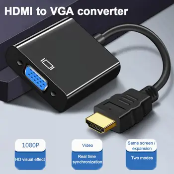 1080P HDMI-совместимый адаптер VGA, цифроаналоговый преобразователь, кабель со звуковым блоком питания для планшета, ноутбука, ПК, телевизора