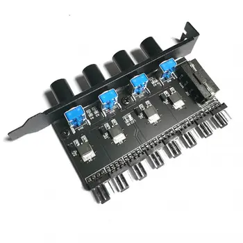 12 В 3Pin/4Pin Регулятор скорости 8-позиционный Охлаждающий вентилятор Концентратор PCI бит корпус вентилятора бесступенчатый регулятор скорости Компьютерный радиатор