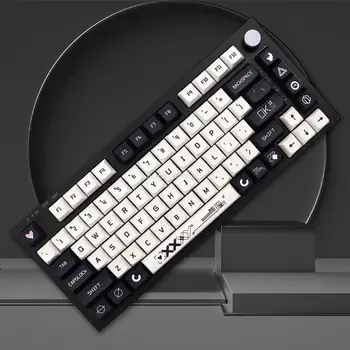 128 Клавиш, колпачок для ключей из PBT, профиль XDA, черно-белые колпачки для ключей MX Switch, игровая механическая клавиатура