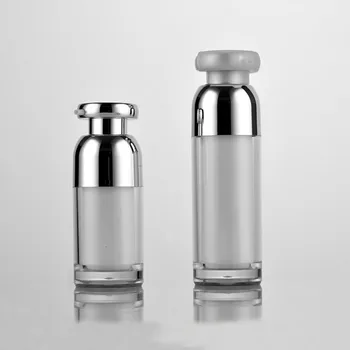 15 МЛ акриловая серебряная безвоздушная бутылка лосьон эмульсия сыворотка жидкая основа отбеливающая эссенция восстанавливающий комплекс косметическая упаковка