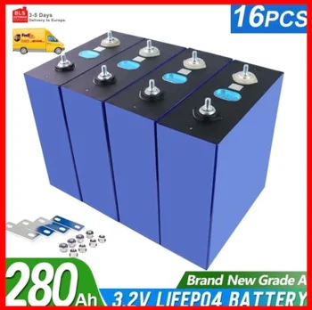 16 ШТ 280Ah lifepo4 12V Класс A Аккумуляторная батарея 3,2 В литий железо фосфатная призматическая Солнечная ЕС