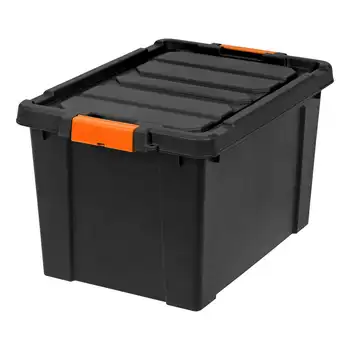 19-галлонный сверхпрочный пластиковый ящик для хранения, черный складной ящик для хранения, кабельный органайзер, Кухонный пласт для хранения и организации