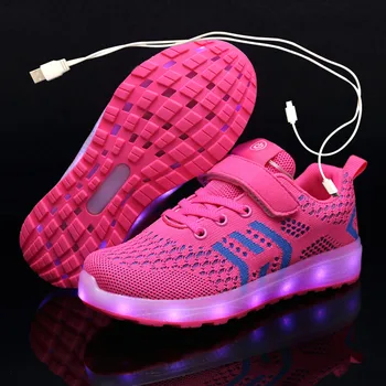 2020 Новые детские USB-светящиеся кроссовки, Светящиеся детские туфли со светодиодной подсветкой, тапочки со светодиодной подсветкой, обувь с красовками для девочек, Обувь для мальчиков
