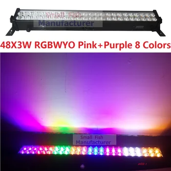 2020 Новый 48x3 Вт RGBWYPOP 8 Цветов Светодиодный Настенный Пейзажный Линейный Барный Светильник DMX512 Внутреннее Светодиодное Прожекторное Освещение DJ DMX Диско-Клуб