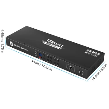 2021 НОВЫЙ 8-портовый коммутатор KVM HDMI с 4k 60HZ клавиатурой и мышью RS232 IP-управлением