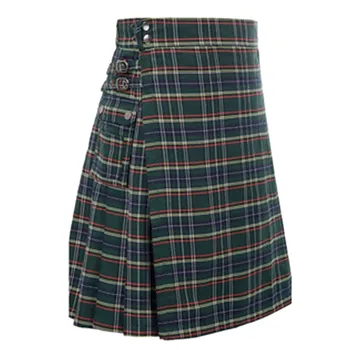 2022 Мужская клетчатая юбка контрастного цвета в шотландскую клетку в шотландском стиле, плиссированная юбка Традиционного средневекового стиля, шотландские килты, юбка в клетку