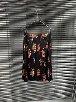 2023, весенне-летняя модная новая женская одежда, плиссированная юбка с принтом 0814