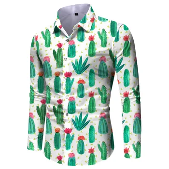 2023 Весенняя мужская рубашка в европейском и американском стиле, мужская однобортная рубашка с длинными рукавами и принтом, мужская рубашка с лацканами, мужская рубашка'
