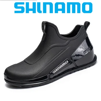 2023 Мужская обувь для рыбалки, непромокаемые непромокаемые ботинки, водонепроницаемая обувь для улицы, нескользящая легкая удобная резиновая обувь для болот