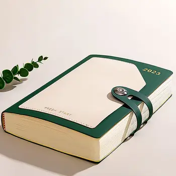 2023 Новая записная книжка, Супер толстый Простой Дневник студента Корейского колледжа, Блокнот с высококачественной кожаной пряжкой