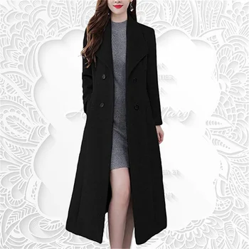 2023 Осенне-зимнее женское модное пальто, теплое с карманом, женская корейская свободная высококачественная длинная одежда для женщин