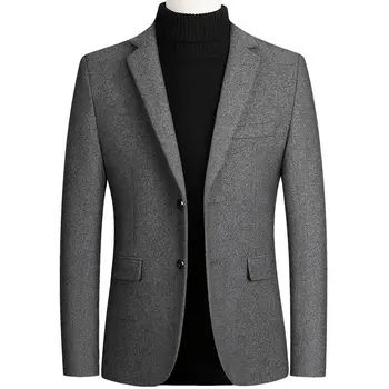 2023 Осеннее новое мужское пальто, Шерстяной костюм, деловая повседневная куртка, пальто, модный тренч, мужское пальто