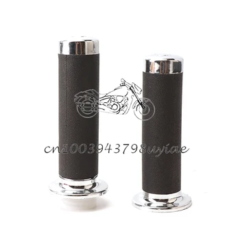 22 мм Рукоятки для руля мотоцикла, черная и серебристая резиновая пластиковая ручка, для запчастей Honda Yamaha