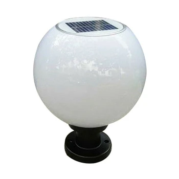 2X LED 200 мм Солнечная настенная лампа на столбе, Открытый Круглый Шар, Круглый Свет, Дорожка, Свет
