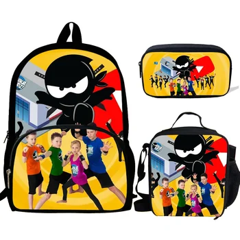 3 шт./компл. Рюкзак NINJA KIDZ, рюкзак, сумки на плечо, школьная сумка с 3D принтом, Рюкзак Mochilas, студенческий рюкзак