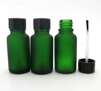 360 шт./лот, 15 мл, пустая бутылка из морозно-зеленого стекла, 2/1 унции, контейнер для эфирного масла с крышкой-кисточкой