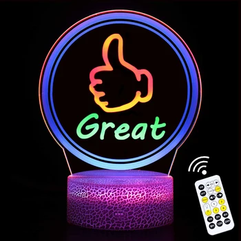 3D Ночник Большой Успех Game Over RGB Светодиодные Фонари для Домашнего Декора Комнаты Сенсорный Пульт Дистанционного Управления Хронометражный Стол Desck Лампа Подарок