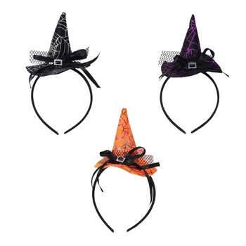 3D Шляпа ведьмы Оголовье для взрослых Hairhoop для Хэллоуина, костюм для вечеринки, реквизит для ролевых игр
