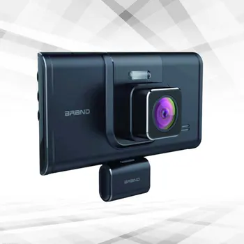 4-дюймовый трехобъективный видеорегистратор 1080P с широким углом обзора, видеорегистратор ночного видения, автомобильный видеорегистратор (черный)