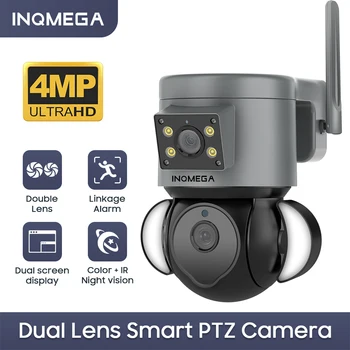 4-мегапиксельные камеры видеонаблюдения INQMEGA с Wi-Fi Камерой для защиты безопасности, уличная камера с пулевой камерой и PTZ-купольная камера Два в одном