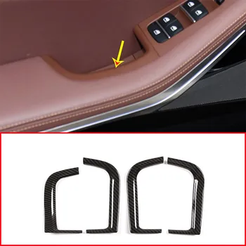4 шт. Карбоновый стиль для BMW X5 G05 2019 года, ABS Хромированная коробка для хранения дверей автомобиля, декоративная рамка, Аксессуары для отделки