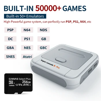 4K HDMI-Совместимый 50 + Эмулятор 50000 + Игр Ретро Супер Консоль X TV Box Видеоигровой Плеер Для PSP/PS1/N64 WiFi