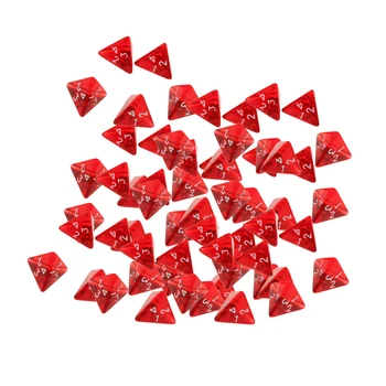 60 Штук Многогранный Набор Кубиков D4 DND Настольная Игра Настольная RPG Красные Акриловые Многогранные Кубики 4-Сторонний Набор Игровых Кубиков