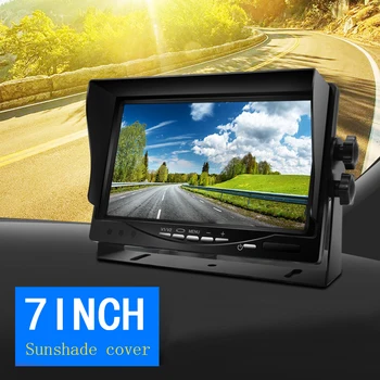 7-дюймовый автомобильный монитор TFT LCD с солнцезащитным козырьком, экран заднего вида 12 В/24 В для резервной камеры автомобиля, система видеонаблюдения, Домашняя безопасность