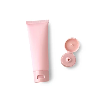 80 мл X 50 Пустой Матовый розовый мягкий тюбик Многоразового использования, Пластиковая упаковка для лосьона, Косметическая упаковка, Тюбик для крема для лица, контейнер с откидной крышкой
