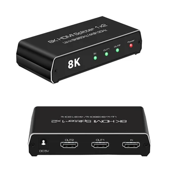 8K 60hz Разветвитель 4k 120Hz 3D HDR 1x2 HDMI Разветвитель 1 В 2 Выхода с двойным дисплеем HDMI2.1 Распределитель аудио-видео для PS4 PS5 ПК к телевизору