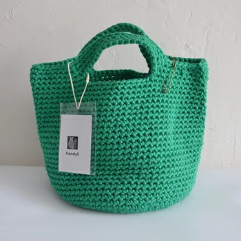 Aandyli, модная креативная сумка, модные сумки, плетеная сумка-ведро, женская тканая сумка ручной работы