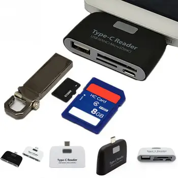 ABS 3 in1 USB 3.1 Type-C USB TF SD OTG Универсальный Адаптер для чтения карт памяти Для Macbook Phone Tablet Устройство Чтения карт памяти