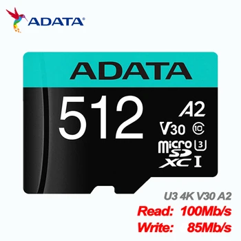 ADATA Micro SD 128 ГБ 64 ГБ Карта памяти 32 ГБ Micro SD Карта 256 ГБ TF Карты 512 ГБ Флэш-памяти U1 U3 4K 8K A1 A2 Microsd для Телефона