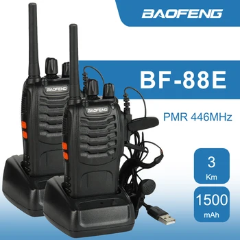 Baofeng 2шт BF-88E PMR446MHz Двухсторонний Радиоприемник 1500 мАч PMR Радио Ручной 0,5 Вт Портативная рация с Наушником