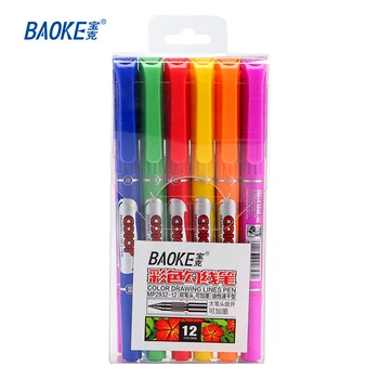 BAOKE MP2932-12 Цветной маркер для рисования линий, 12 шт./компл.