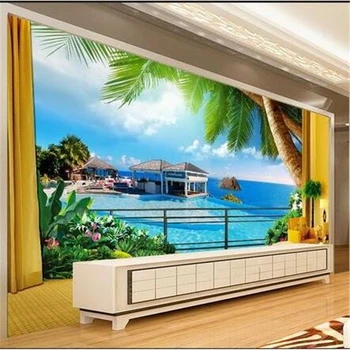 beibehang HD Вид на море 3D эстетическое пространство гостиная фрески ТВ фон обои гостиная спальня фрески papel de parede sala