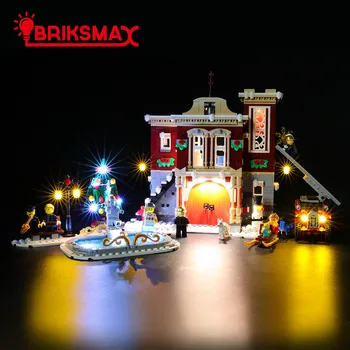 BriksMax Комплект светодиодных ламп для зимней деревенской пожарной станции 10263， (не включает модель)