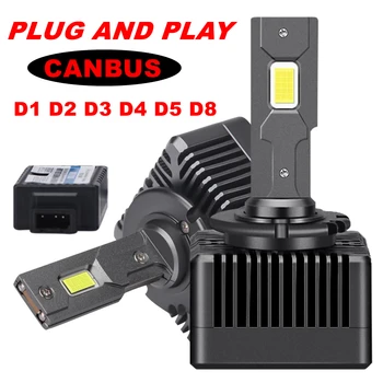 D1S светодиодные Фары HID для светодиодной шины Canbus D3S D2S D4S D5S Turbo LED 30000LM Подключи и играй CSP Чип 6000 К 110 Вт D8S D1R D2R D3R