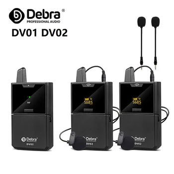 Debra DV01 DV02 UHF Беспроводной Петличный Микрофон с Аудиомонитором Дальностью Действия 50 М для Зеркальных камер Телефонов Запись Интервью в прямом эфире