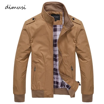 DIMUSI, мужские куртки, весенне-осенние повседневные пальто, однотонная мужская спортивная одежда со стоячим воротником, Тонкие куртки, мужские куртки-бомберы 4XL