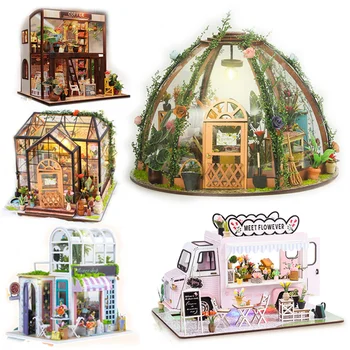 DIY Деревянный Миниатюрный кукольный домик ручной работы, Кавайный кукольный дом, Конструкторы, игрушки для детей, Подарок для взрослых, Странные вещи 2023